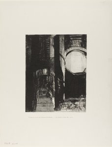 En Aan Alle Kanten Zijn Er Kolommen van Basalt,...het Licht Valt van het Gewelfde Dak, plaat 3 van 24 door Odilon Redon