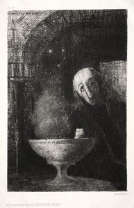 En de Zoeker Was Bezig met een Oneindige Zoektocht door Odilon Redon