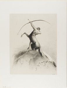 Centaur richtend op de wolken