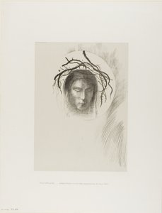 De dag verschijnt eindelijk,...en in de schijf van de zon straalt het gezicht van Jezus Christus, plaat 24 van 24 door Odilon Redon