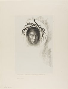 De dag verschijnt eindelijk,...en in de schijf van de zon schijnt het gezicht van Jezus Christus, plaat 24 van 24 door Odilon Redon