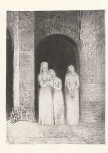 De priesteressen waren aan het wachen door Odilon Redon