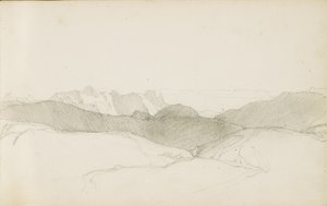Tekening uit een album getiteld "Het Baskenland", 1862-63 door Odilon Redon