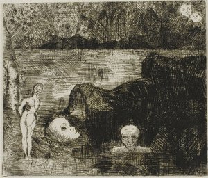 Droomvisioen, ca. 1880 door Odilon Redon