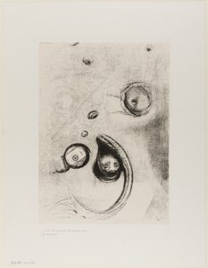 En dat ogen zonder hoofd dreven als weekdieren, plaat XIII van Tentation de St. Antoine door Odilon Redon