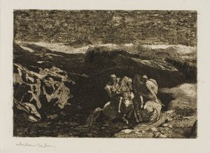 Ruiters in gevecht door Odilon Redon