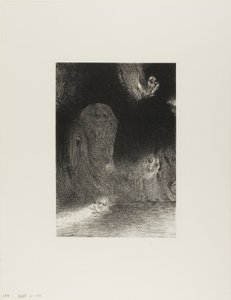 Ik heb soms in de lucht gezien wat leek op vormen van geesten, plaat 21 van 24 door Odilon Redon