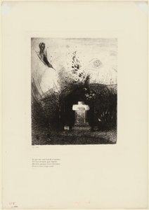Als op een Donkere Nacht een Goede Christen, uit Liefdadigheid, Achter een Oude Ruïne, Je Gebogen Lichaam Begraaft, plaat 4 van 9 door Odilon Redon