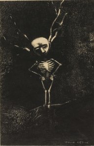 In het doolhof van takken verscheen de bleke figuur, plaat 2 van 7 door Odilon Redon
