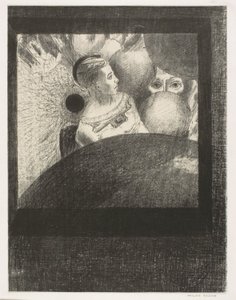 In de Sferen (De adem die levende wezens leidt is ook in de SFEREN), plaat 5 van 6 uit Aan Edgar Poe door Odilon Redon
