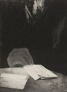 Het was een hand, schijnbaar net zo van vlees en bloed als de mijne, plaat 4 van 6 door Odilon Redon