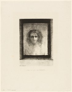 Het was een sluier, een afdruk, plaat 1 van 6 door Odilon Redon