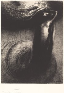 La Mort: Mon ironie depasse toutes les autres! (De Dood: Mijn ijzer overtreft alle anderen!) door Odilon Redon
