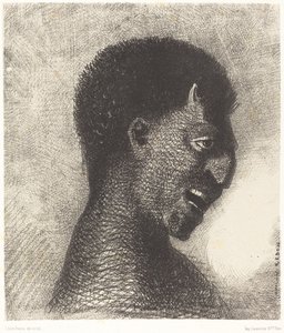 De satyr met de cynische glimlach door Odilon Redon