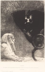 De Sfinx...mijn blik die niets kan afleiden, blijft gericht op een onbereikbare horizon. De Chimere: Ik ben licht en vrolijk door Odilon Redon