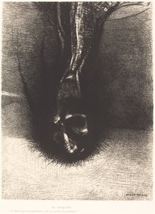 Les Sciapodes: Het hoofd zo laag mogelijk, dat is het geheim van geluk! door Odilon Redon