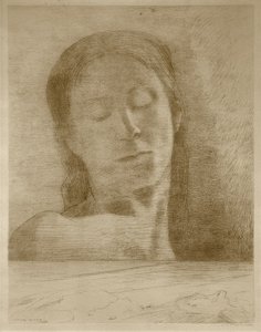 De gesloten ogen door Odilon Redon