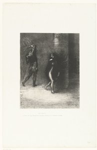 Onder de lange haren die haar gezicht bedekten, meende ik Ammonaria te herkennen door Odilon Redon