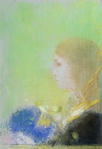Profiel van een Jong Meisje door Odilon Redon