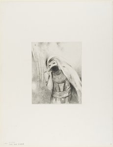 Ze Haalt een Spons uit Haar Boezem, Perfect Zwart, en Bedekt het met Kussen, plaat 8 van 24 door Odilon Redon