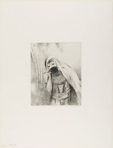 Ze Haalt een Spons uit Haar Boezem, Perfect Zwart, en Bedekt het met Kussen, plaat 8 van 24 door Odilon Redon