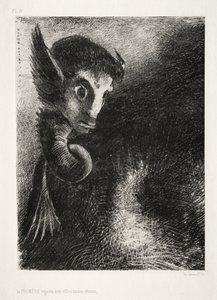 De Chimera Staarde naar Alles met Angst door Odilon Redon