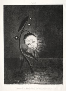 De Moerasbloem, een Triest Menselijk Hoofd door Odilon Redon
