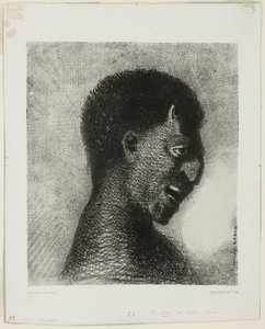 De Sater met de Cynische Glimlach, plaat 5 van 8 uit "Les Origines" door Odilon Redon