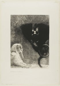 De Sfinx: "...mijn blik die niets kan afleiden, door objecten heen gaat, blijft gericht op een ontoegankelijke horizon." De Chimera: "Wat mij betreft, ik ben licht en vrolijk," plaat 5 uit Aan Gustave Flaubert