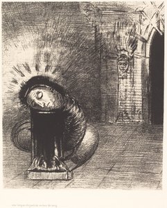 Een lange pop, de kleur van bloed door Odilon Redon