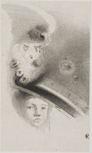 Zonder titel proeflithografie door Odilon Redon