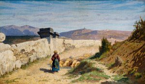 De herderin door Odoardo Borrani