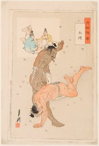 Sumoworstelaars door Ogata Gekko