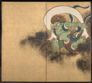 De windgod (rechterdeel van een tweeluik) door Ogata Korin