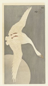 Gans bij volle maan door Ohara Koson