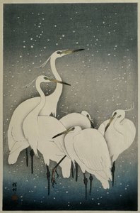 Groep reigers door Ohara Koson