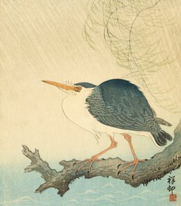 Reiger in een storm, door de Japanse kunstenaar Ohara Koson door Ohara Koson