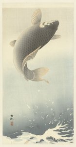 Opspringende karper door Ohara Koson