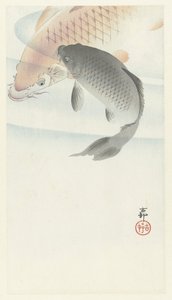 Twee karpers door Ohara Koson