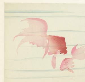 Twee sluierstaarten door Ohara Koson