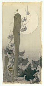 Wilde komkommer met volle maan door Ohara Koson