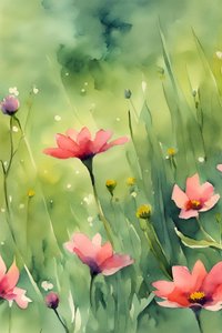Roze aquarelbloesem door Ohkimiko