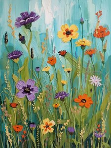 Wilde bloemen met textuur door Ohkimiko