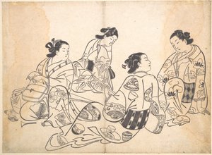 Groep van vier vrouwen door Okumura Masanobu
