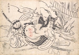 Ichikawa Danjuro I als Soga Goro door Okumura Masanobu
