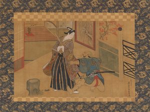 Kabuki-spel Kusazuribiki uit de verhalen van Soga Soga monogatari, 18e eeuw door Okumura Masanobu