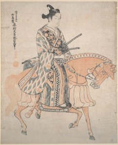 Edelman op een paard door Okumura Masanobu