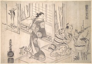Parodie op de legende van Xu You en Chao Fu door Okumura Masanobu