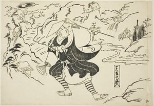 Rensho aankomst op Mt. Koya (Rensho Koya-iri), uit de serie "Beroemde Scènes uit Japanse Poppenspelen (Yamato irotake)" door Okumura Masanobu