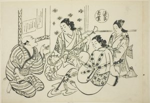 Het Waka Murasaki-hoofdstuk uit "Het verhaal van Genji", uit een serie Genji-parodieën door Okumura Masanobu